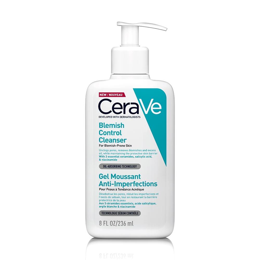 ژل-شستشوی-صورت-ضد-لک-و-جوش-سراوی-Cerave-Blemish-Control-Cleanser-236ml شستشوی صورت ضد لک و جوش سراوی Cerave Blemish Control Cleanser 236ml