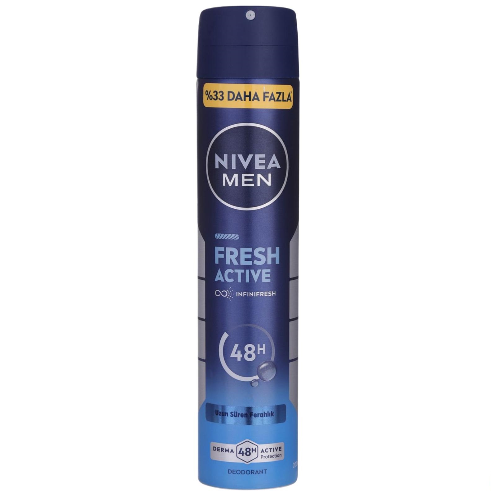 Nivea-Men-Fresh-Active-Infinifresh-Antiperspirant-Spray اسپری ضد تعریق مردانه نیوا NIVEA مدل FRESH ACTIVE - تصویر 1