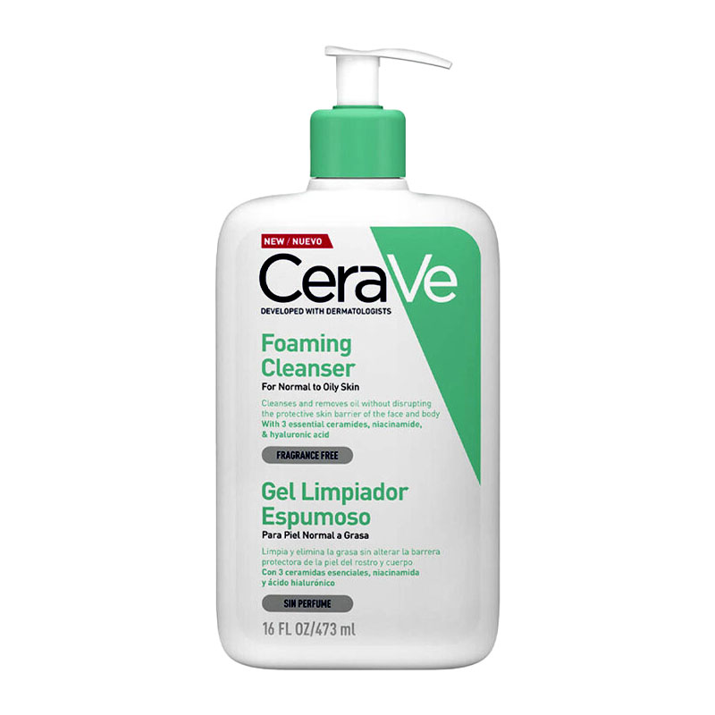 سراوری-سبز-بزرگ فوم شستشوی صورت سراوی CeraVe مدل Foaming Cleanser (مناسب پوست نرمال تا چرب) حجم 473 میلی لیتر - تصویر 1